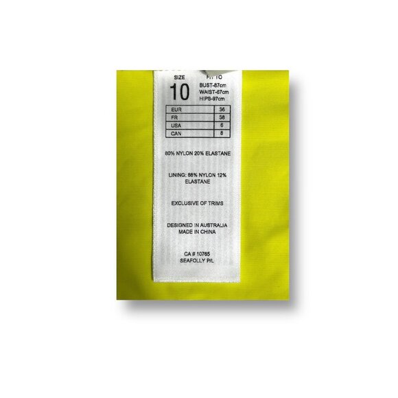 Seafolly US 6 Summer of Love Hipster Bikini Bottom Yellow Floral Swim Wild Lime - Picture 9 of 10